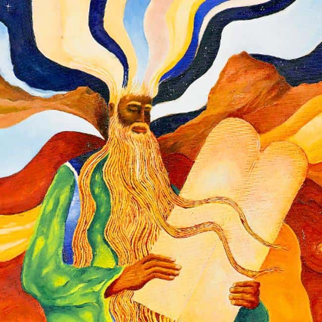 moses and the ten commandments painting