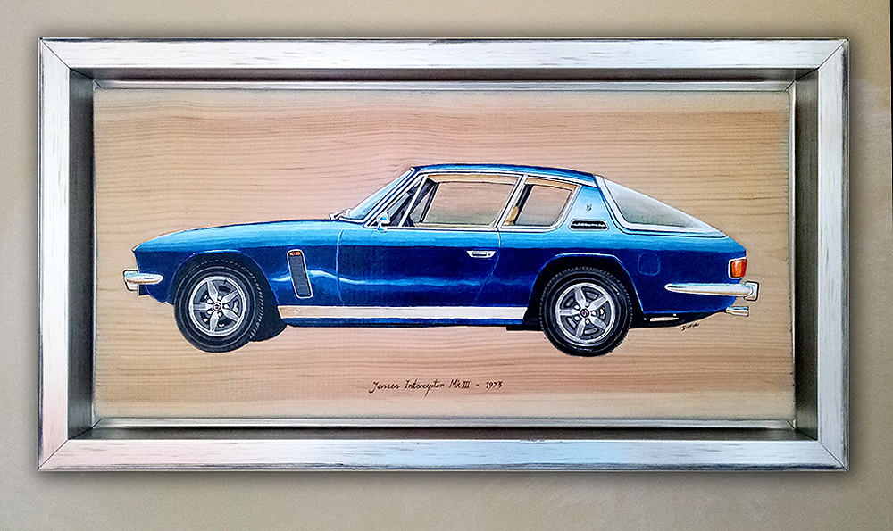 Jensen Interceptor Mk III - Original Painting - by Darius Gilmont